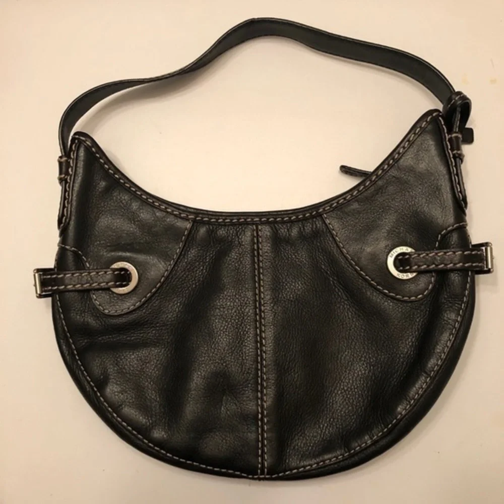 Michael kors vintage black leather hobo bag purse